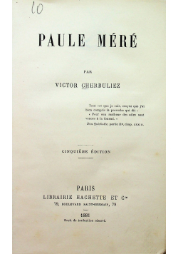Paule Mere 1881 r.