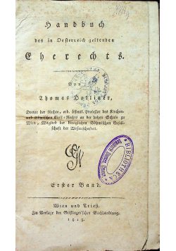 Sandbuch des in Defterreich geltenden 1813 r