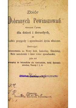 Zbiór dobranych powinszowań wierszem i prozą dla dzieci i dorosłych, 1910 r.