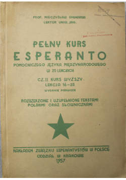 Pełny kurs esperanto Część II Kurs wyższy Lekcja 16 - 25