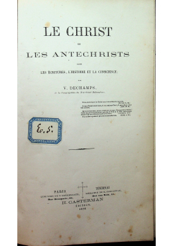 Le Christ et les antechrists 1858 r
