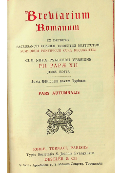 Breviarium Romanum Pars Autumnalis