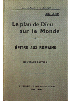 Le plan de Dieu sur le Monde 1935 r.