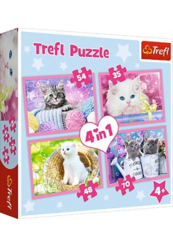 Puzzle 4w1 Kocie zabawy TREFL