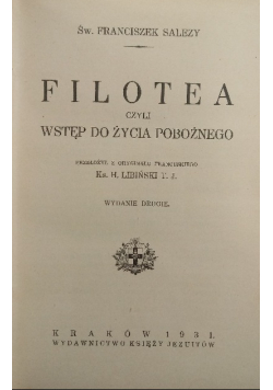 Filotea czyli wstęp do życia pobożnego, 1931 r.
