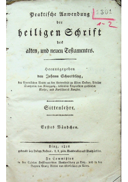 Praktische Anwendum der heiligen Schrist 1816 r