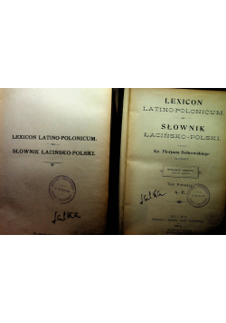 Słownik Łacińsko Polski 2 tomy 1903r