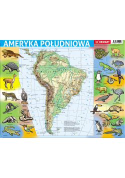 Puzzle ramkowe 72 Ameryka Południowa mapa fizyczna