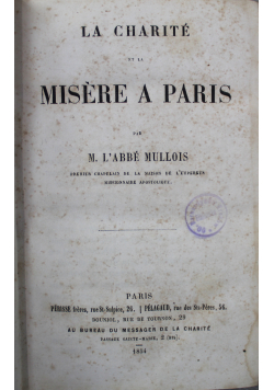 La Charite et la Misere a Paris 1854 r.