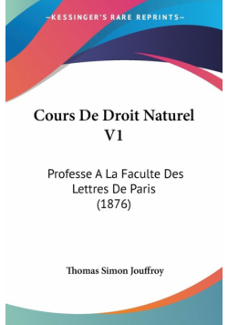 Cours De Droit Naturel V1