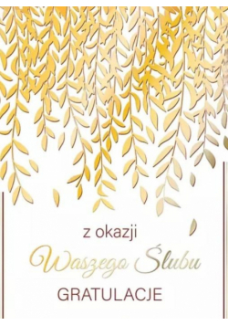 Karnet A5 Ślub Złote girlandy