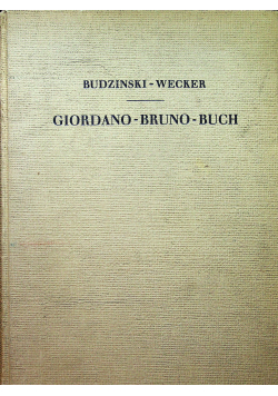 Giordano Bruno Buch 1927 r