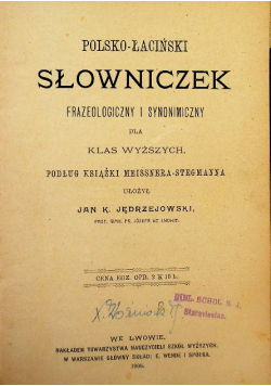 Słowniczek Polsko Łaciński 1906 r.