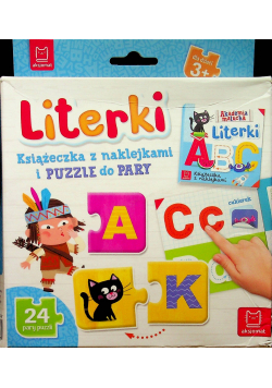 Literki Książeczka z naklejkami i puzzle do pary