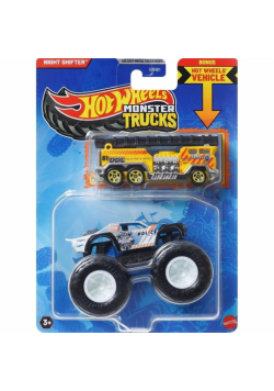 Hot Wheels Monster Trucks Pojazd 1:64 + auto JCG38