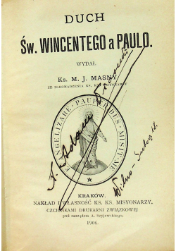 Duch Św Wincentego a Paulo 1906 r
