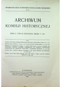 Archiwum Komisji Historycznej Seria 2 Tom III 1939 r.