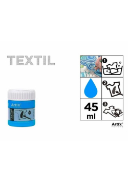 Farba do tkanin błękitna 45ml (6szt)