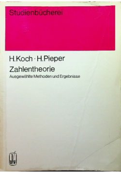 Studienbucherei Zahlentheorie Ausgenwalhlte Methoden und ergebnisse