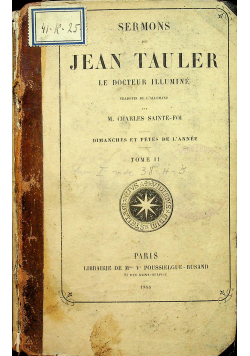 Sermons de Jean Tauler le docteur illumine 1855 r.