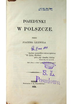 Pojedynki w Polszcze 1856 r.