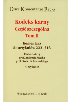 Kodeks karny Część szczególna tom 2