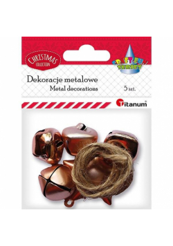 Dekoracje metal dzwoneczki gwiazdka + sznurek 5szt