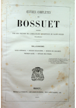 Oeuvres completes de bossuet Tome 7 1863 r