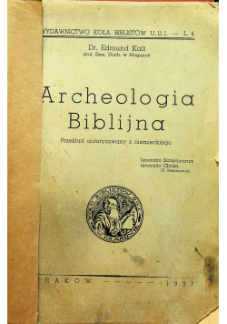 Archeologia Biblijna 1937 r.