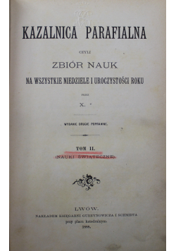 Kazalnica parafialna tom II 1888 r