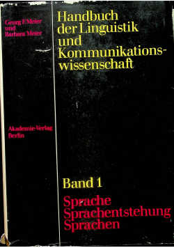 Handbuch der Linguistik und Kommunikationswissenschaft Brand 1