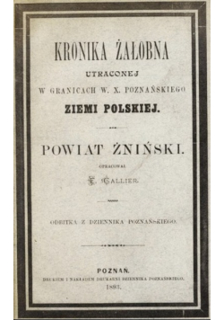 Kronika Żałobna utraconej Powiat Żniński