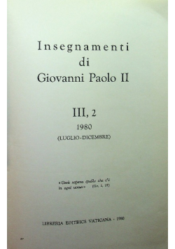 Insegnamenti di Giovanni Paolo II Tom III Część 2
