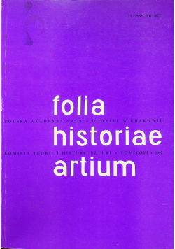 Folia historiae artium tom XXVIII