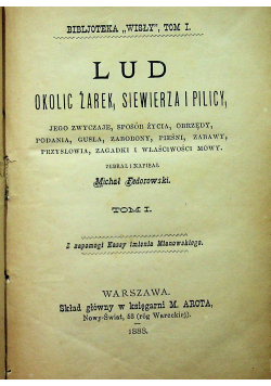 Lud okolic Żarek Siewierza i Pilicy Tom I 1888 r