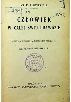 Człowiek w całej swej prawdzie 1929 r.