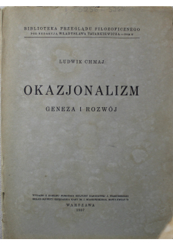 Okazjonalizm geneza i rozwój 1937 r.