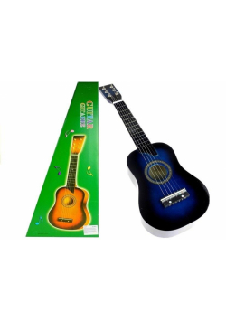 Gitara drewniana klasyczna z kostką niebieska 60cm