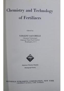 Chemistry and Technology of Fertilizers