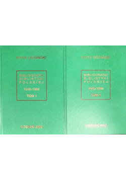 Bibliografia Biblistyki Polskiej Tom 1 i 2