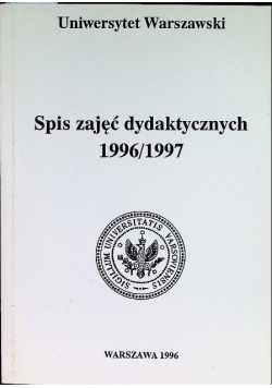 Spis zajęć dydaktycznych 1994/1995
