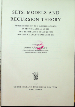 Sets Models and Recursion Theory