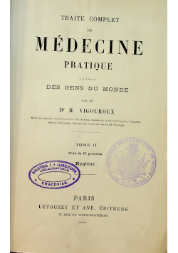 Traite Complet De Medicine Pratique Tome II 1918 r