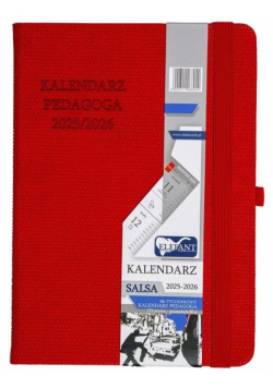 Kalendarz pedagoga 2025/26 B6 tyg. Salsa czerwony