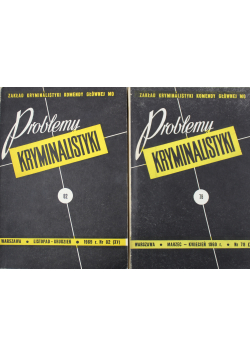 Problemy kryminalistyki Nr 82 i 78 1969