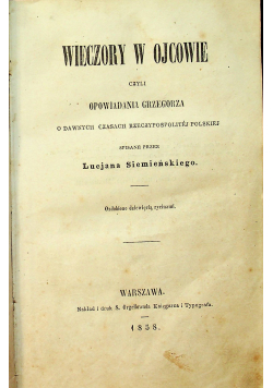 Wieczory w Ojcowie 1858 r.