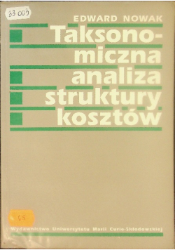 Taksonomiczna analiza struktury kosztów