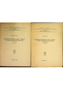 Austriacki kodeks karny z 1803 r w wolnym mieście Krakowie 1815 - 1833 część I i II