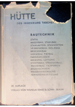 Hutte Des Ingenieurs Taschenbuch Band III Bautechnik