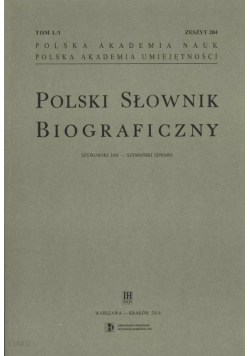 Polski Słownik Biograficzny Zeszyt 204